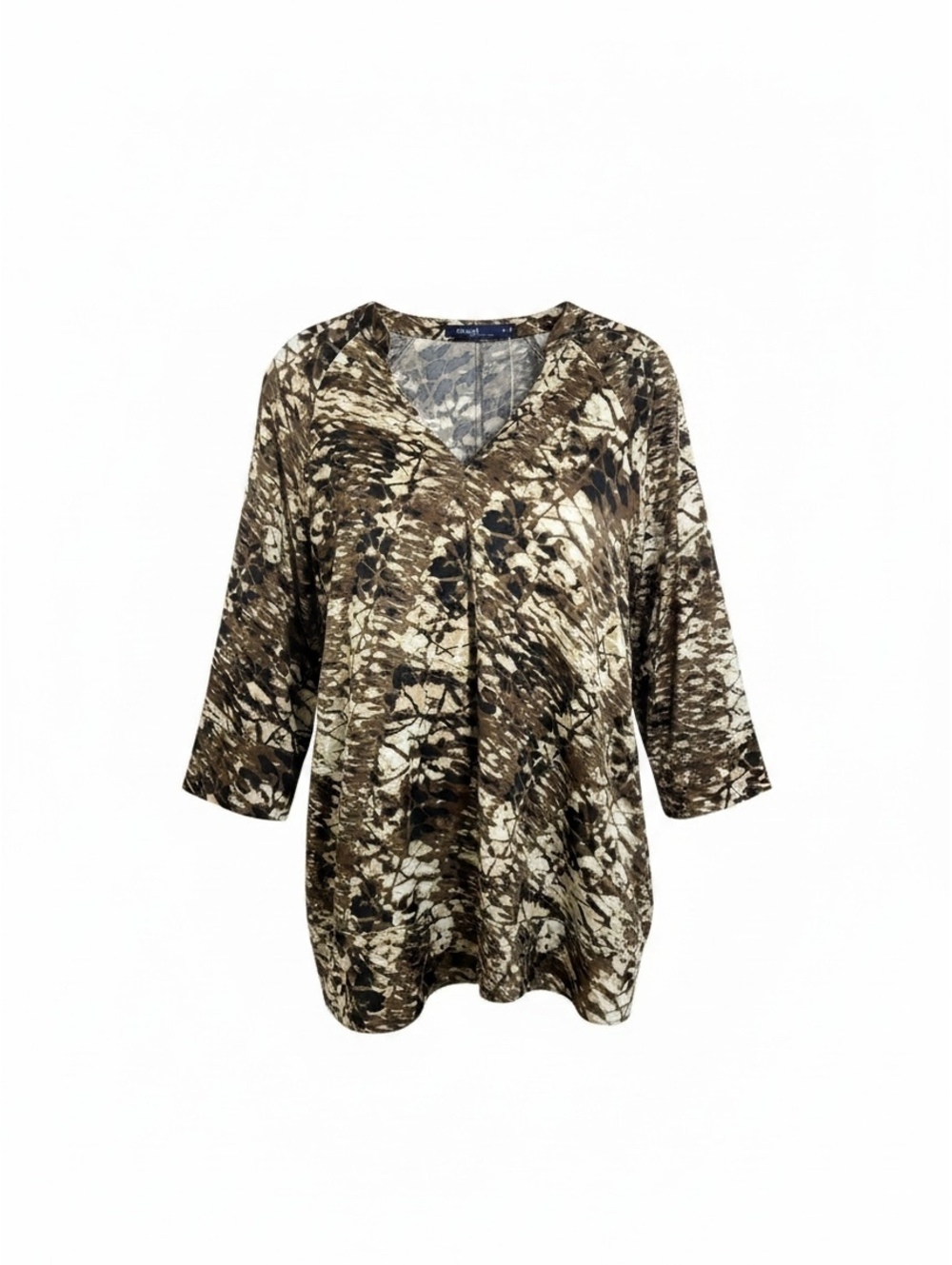 Eloquii by the Limited 22W Brown Tan Abstract Print Tunic Top